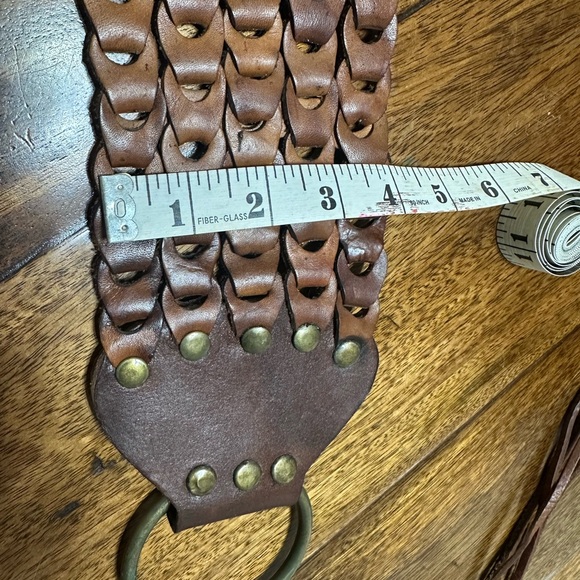 Womens Vintage Boho Brown Leather Braided Belt - Picture 5 of 15